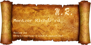 Mentzer Richárd névjegykártya